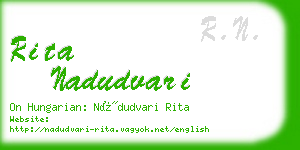 rita nadudvari business card